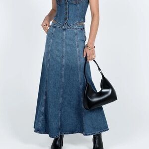 NWT Lioness Wyoming Blue Denim Skirt Size L